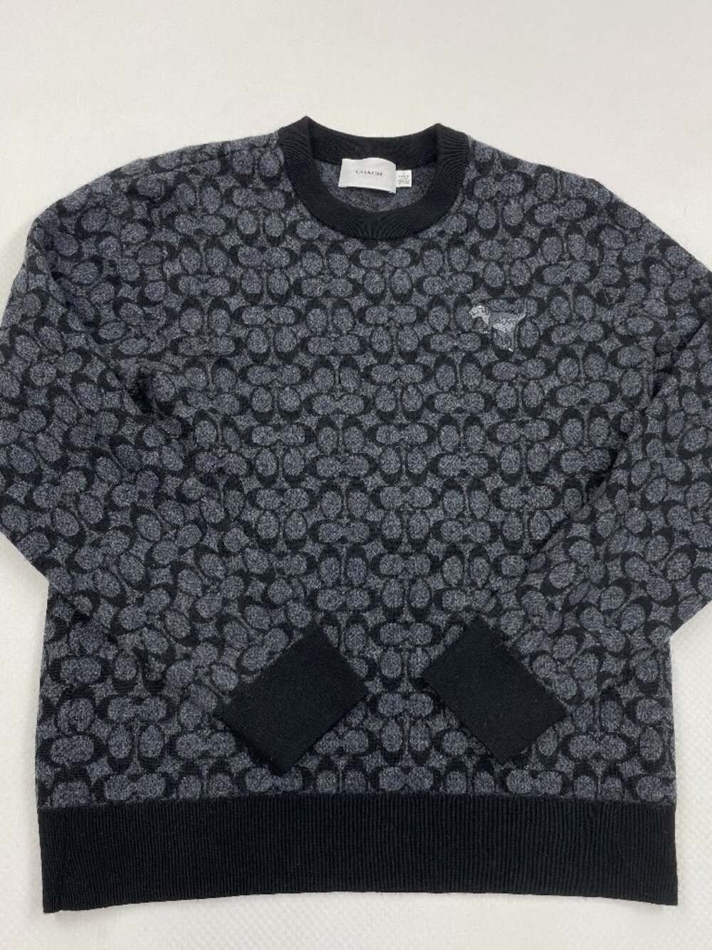 Coach Signature Rexy Dinosaur Wool Crewneck Sweater Mens Size S